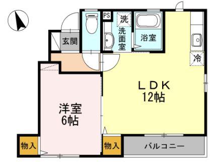 シトロン(1LDK/1階)の間取り写真