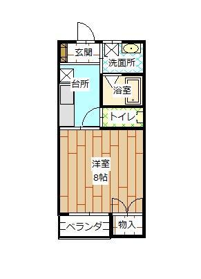 メゾン北目(1K/2階)の間取り写真