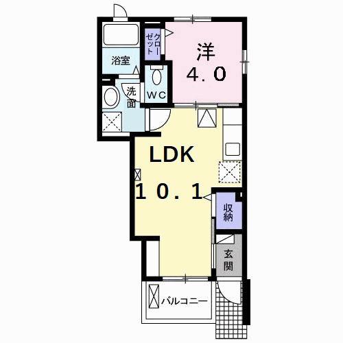 SKY CITY A(1LDK/1階)の間取り写真