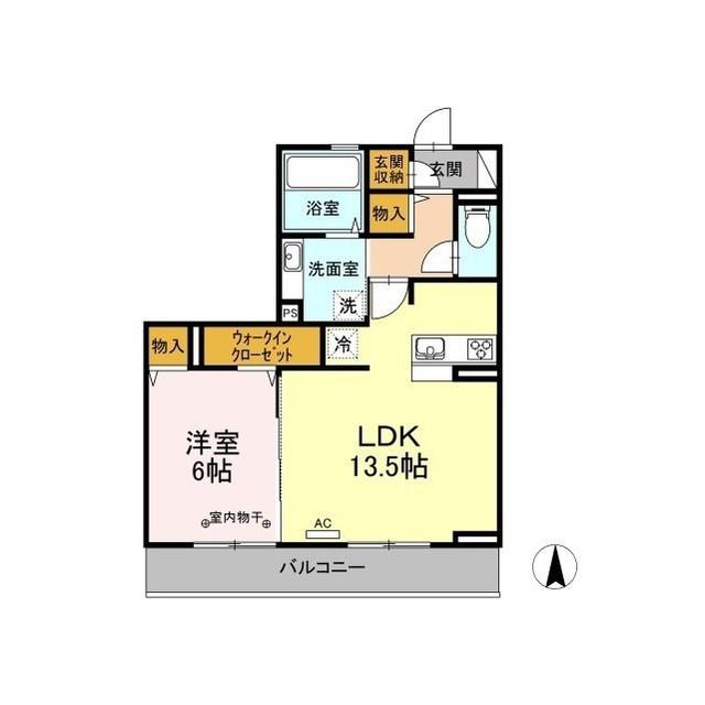 D-ROOM メゾン鎌田II(1LDK/3階)の間取り写真