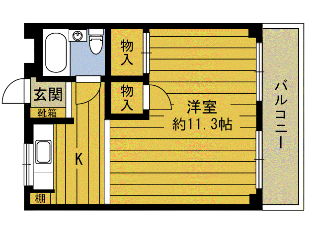 コスモス畑A404号(1K/4階)の間取り写真