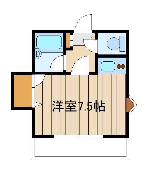 ハイツバイオレット(ワンルーム/2階)の間取り写真