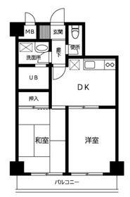 DELCCS山吹神楽坂(2DK/9階)の間取り写真