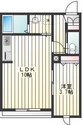 グレーシア(1LDK/2階)の間取り写真
