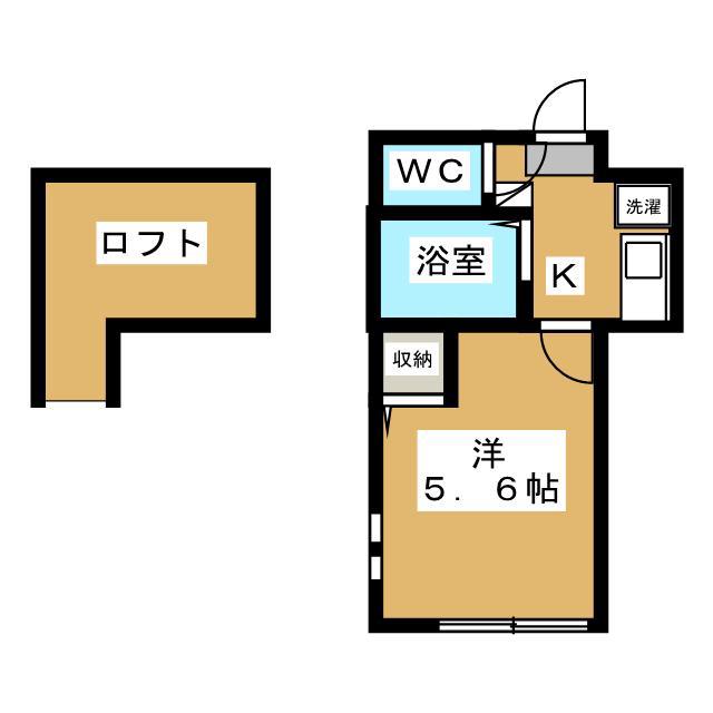 ユイットA(1K/1階)の間取り写真