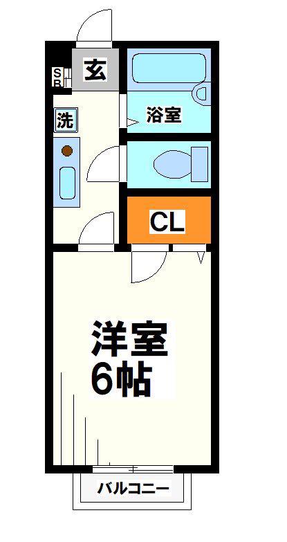 アイディハイム(1K/1階)の間取り写真