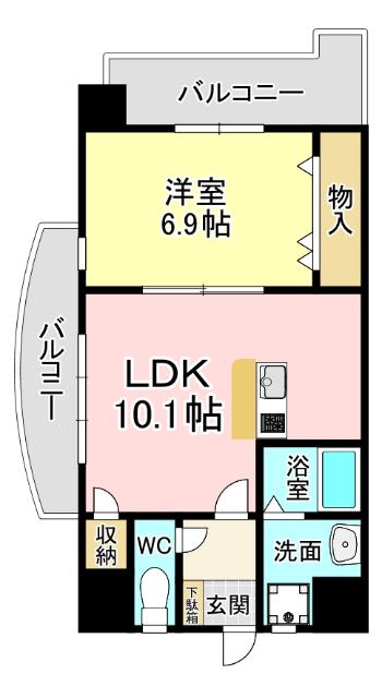 渡邊ビルII(1LDK/5階)の間取り写真