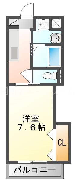 ロジュマン門真(1K/3階)の間取り写真