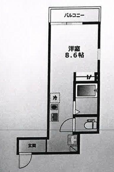 スタープラチナARC旗の台(ワンルーム/3階)の間取り写真