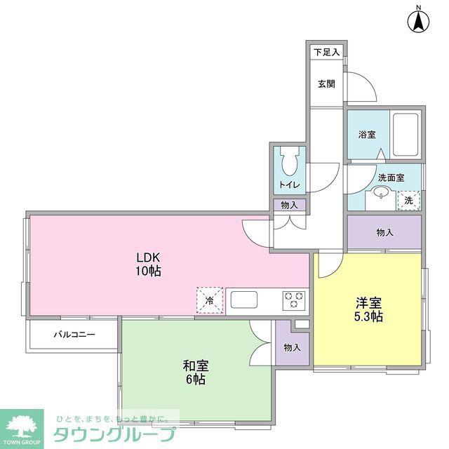 フェリースSEYA BCD棟(2LDK/2階)の間取り写真