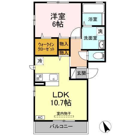 エトワールⅡ(1LDK/3階)の間取り写真