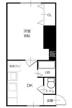 ライラック商大前(1DK/2階)の間取り写真