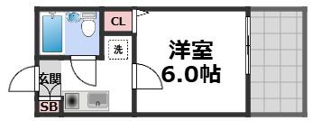 パシフィック大今里(1K/3階)の間取り写真