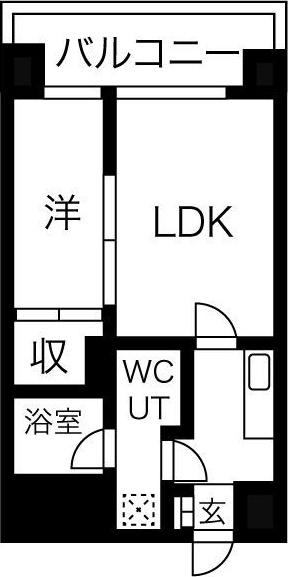 アスール江坂3RD(1LDK/2階)の間取り写真