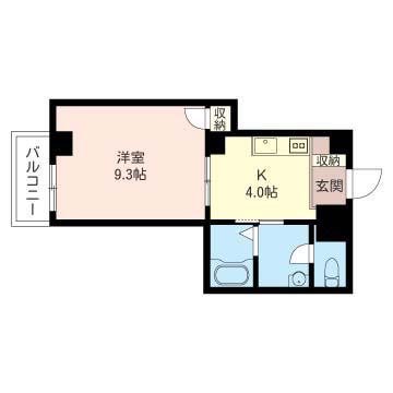 銅政ビル(1K/6階)の間取り写真
