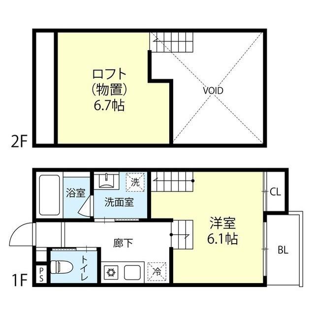 EST松島(1K/2階)の間取り写真