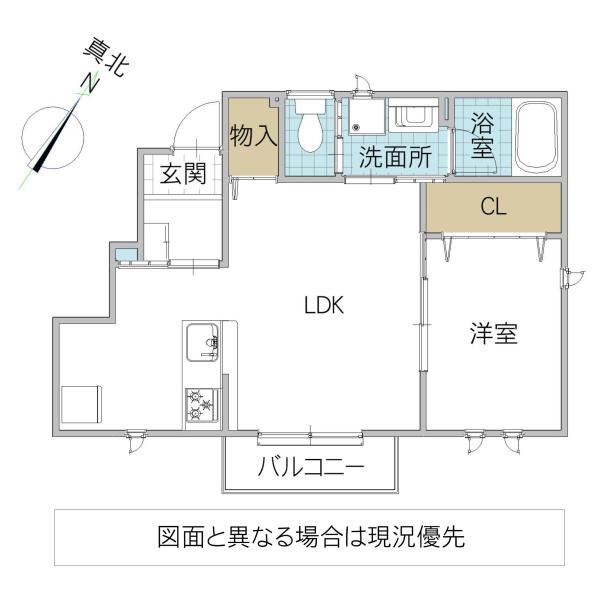 レーガベーネ中村南 C(1LDK/1階)の間取り写真