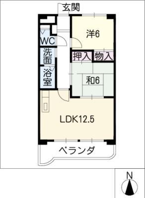 ルミエール浅野(2LDK/3階)の間取り写真