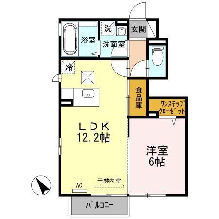 LUMINOSO(1LDK/1階)の間取り写真
