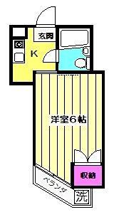 フラット荻窪(1K/3階)の間取り写真