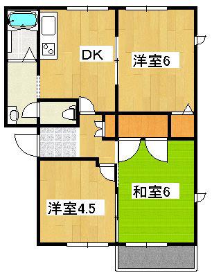 シャルマンB(3DK/2階)の間取り写真