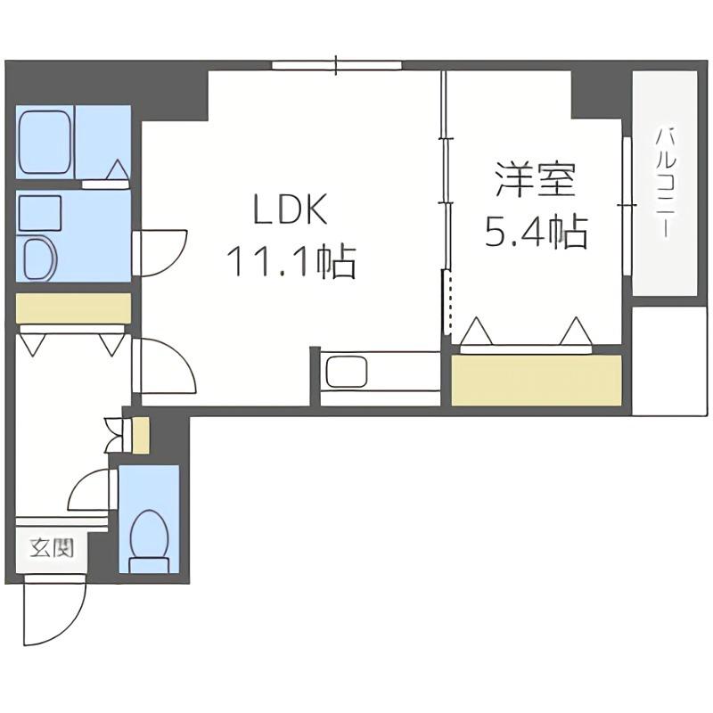 MANZANA豊平(1LDK/3階)の間取り写真