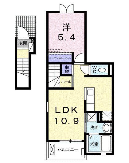 グランドライン(1LDK/2階)の間取り写真