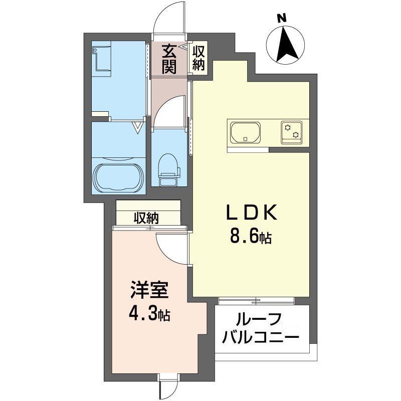 ロータス下北沢(1LDK/3階)の間取り写真