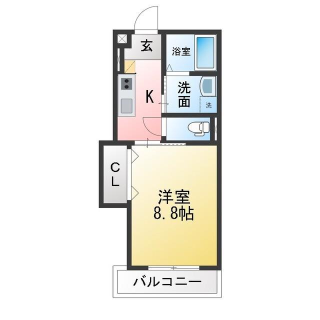 CASA DE ROLII(1K/3階)の間取り写真
