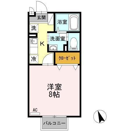 セジュール 久松台(1K/2階)の間取り写真
