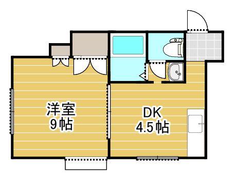 グリーンヒルズ女池(1DK/1階)の間取り写真