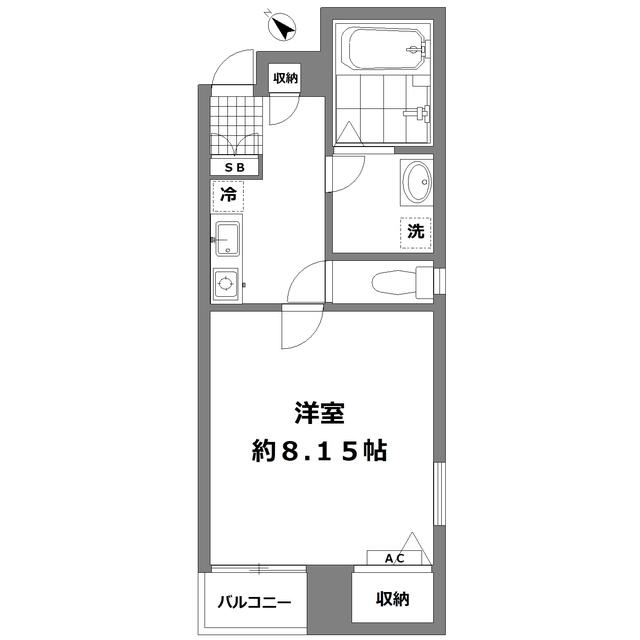 LH神山町(1K/4階)の間取り写真
