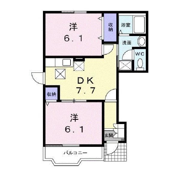 サンライズ倉持(2DK/1階)の間取り写真
