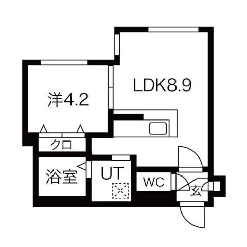 PRIME COURT麻生中央(1LDK/3階)の間取り写真
