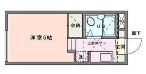 ジュネパレス門井II A棟(1K/2階)の間取り写真