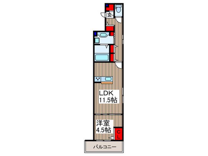 AIWVIO(1LDK/2階)の間取り写真