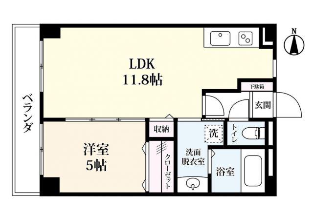 シンフォニィ駅前中央(1LDK/5階)の間取り写真