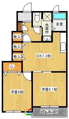 TM・ビレッジ(2DK/1階)の間取り写真