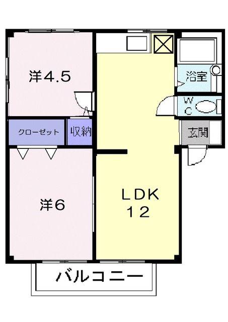シティハイツフォレスト(2LDK/2階)の間取り写真