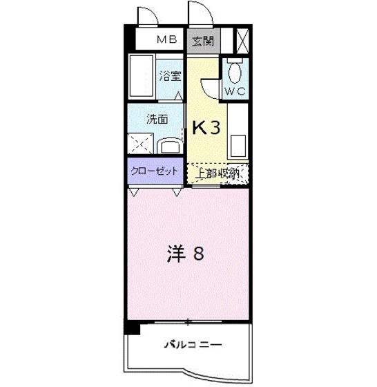 サニーヒルズK(1K/4階)の間取り写真