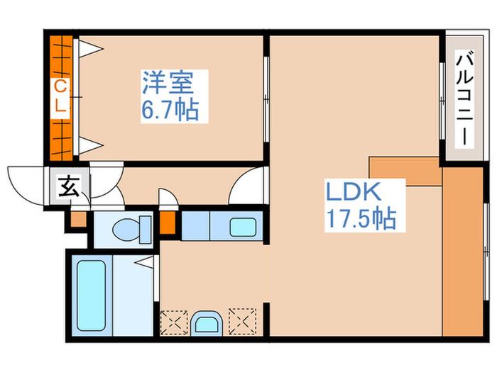 ホークメゾン札幌3号館(1LDK/3階)の間取り写真