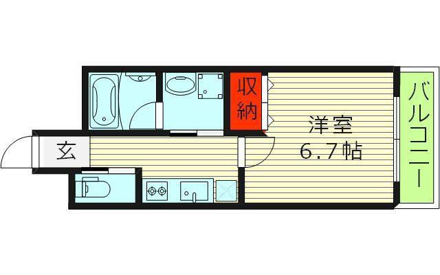 ラスペランザ森ノ宮(1K/6階)の間取り写真