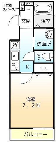 フジパレス堺もずノースIII番館(1K/1階)の間取り写真
