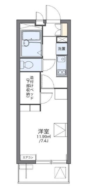 レオパレスレインボーステイツ(1K/2階)の間取り写真
