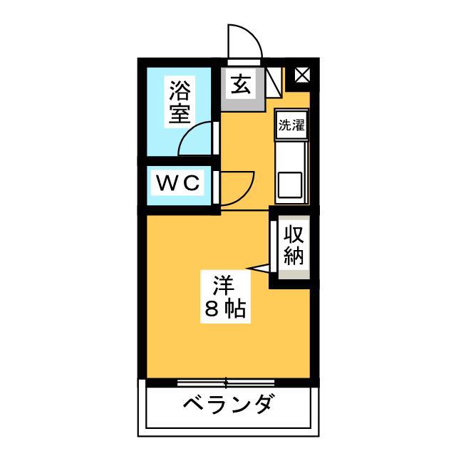 ナックハイツ(ワンルーム/2階)の間取り写真