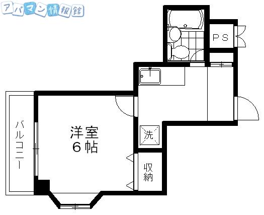 トラパレス(1K/4階)の間取り写真