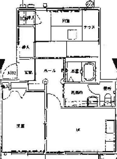 VILLA元屋敷(2DK/1階)の間取り写真