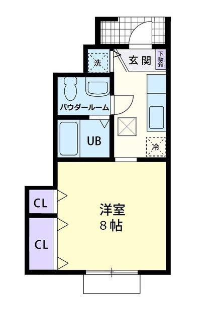 メゾンエース(1K/1階)の間取り写真