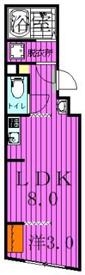 モント竹ノ塚(1LDK/4階)の間取り写真