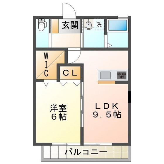ラフィーネ南郊G(1LDK/1階)の間取り写真